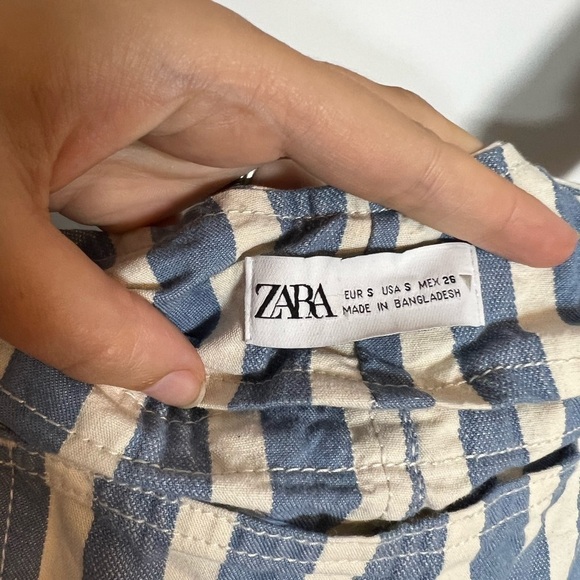 Zara Striped Romper/Short Overalls - Picture 6 of 7
